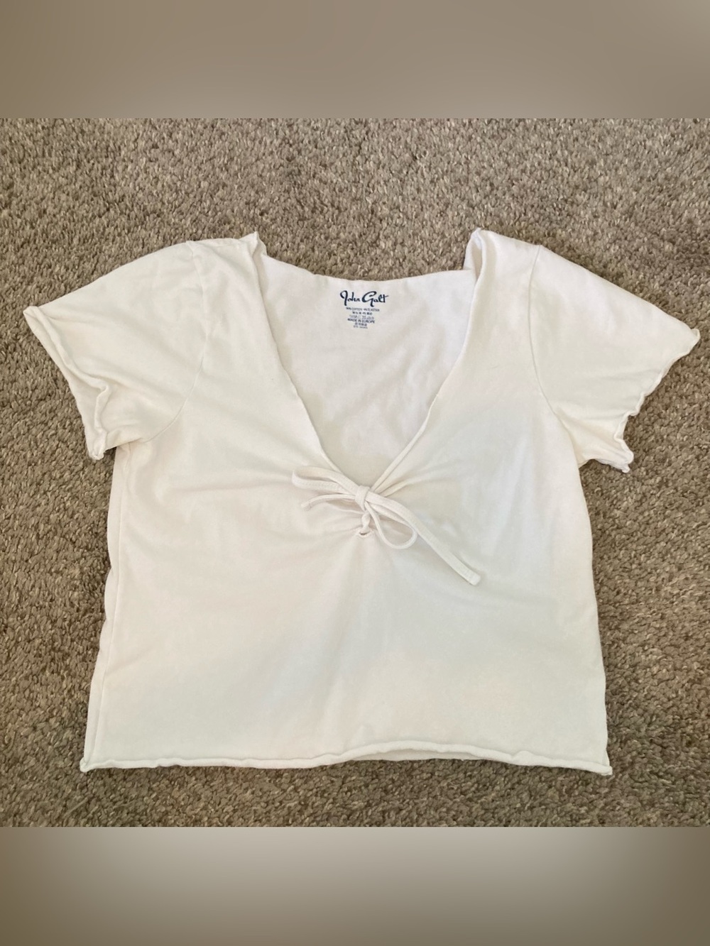 Brandy Melville Raw Hem V-Neck Top